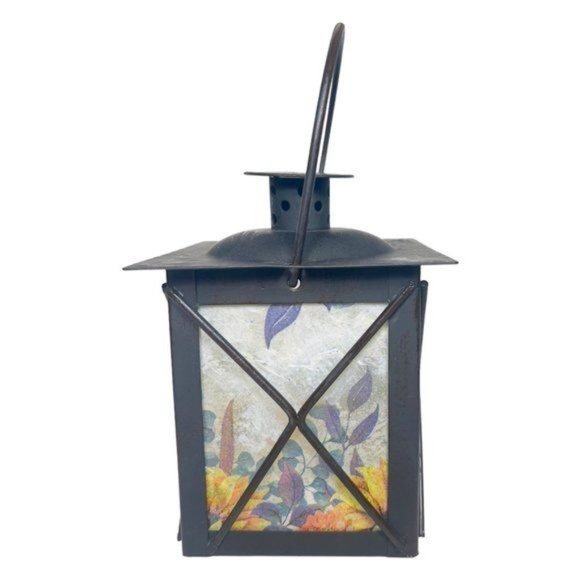Artisan Crafted Metal Lantern Decoupaged with Sunflower Paper and  Hand Painted - Picture 5 of 11